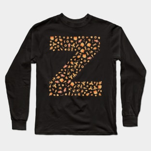 Letter Z Initial Christmas Decorations Gingerbread Long Sleeve T-Shirt